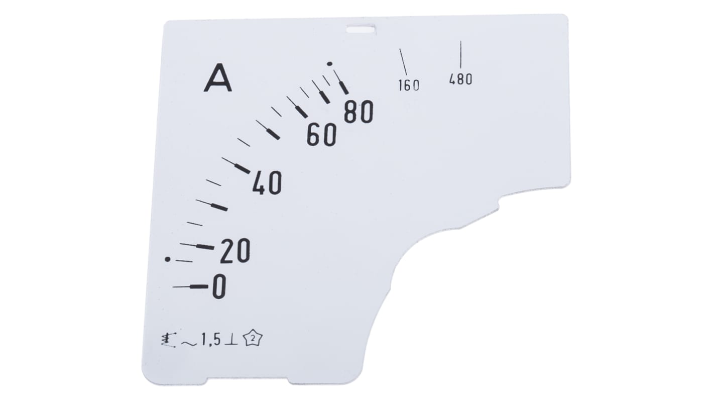 Echelle de compteur 0 / 80 / 480 A pour 80 / 5 A CT HOBUT