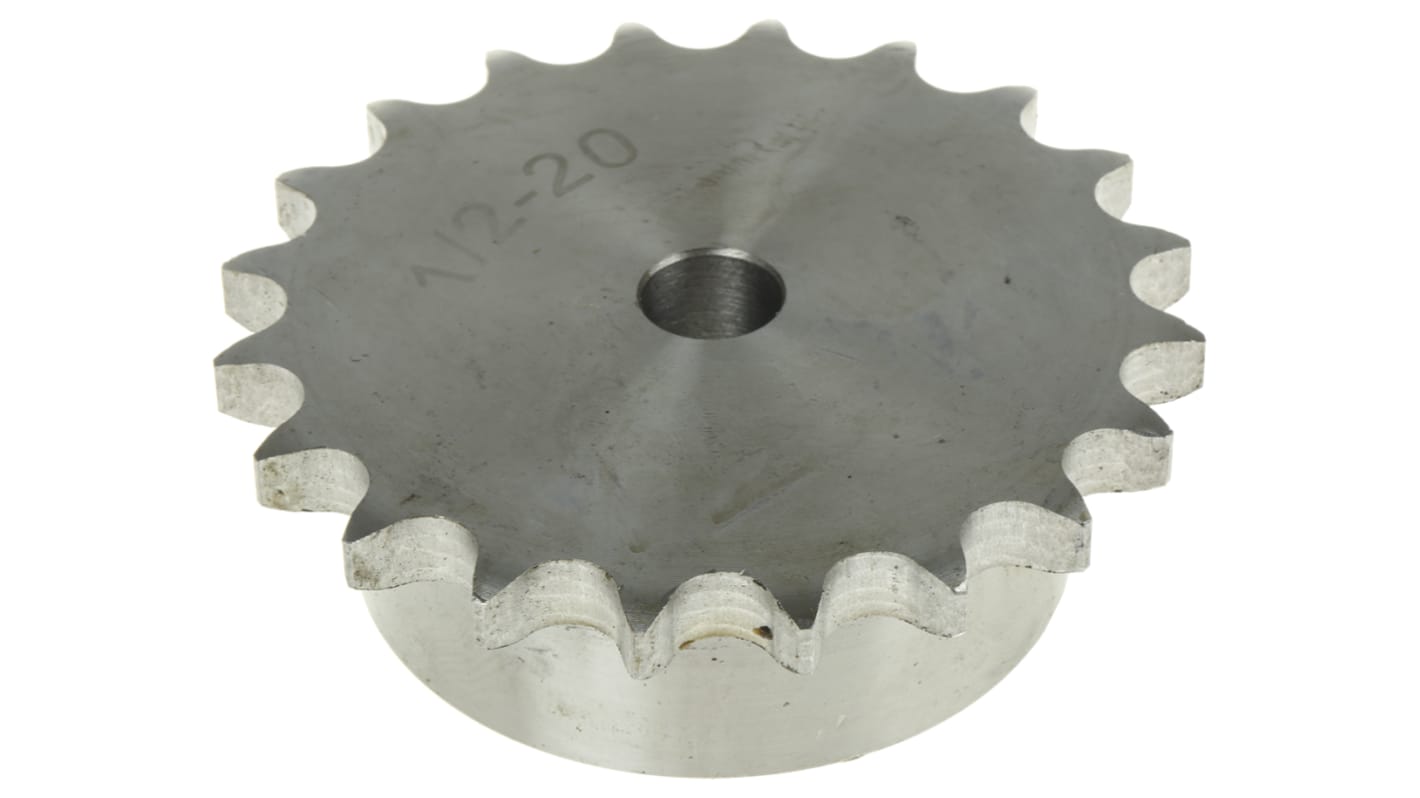 RS PRO Kædehjul, 20 tænder, Styrehul, delediameter: 81.19mm 35mm