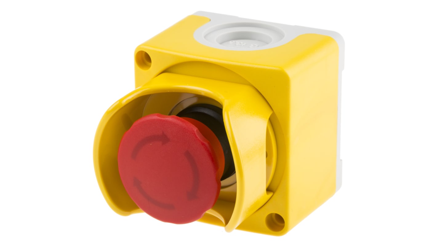 ABB 1SFA Series Twist Release Emergency Stop Push Button, Surface Mount, 2NC, IP66, IP67, IP69K