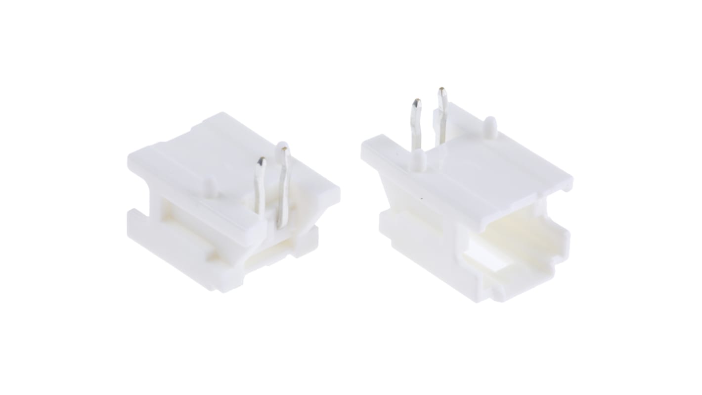 Molex MicroClasp Series Right Angle Through Hole PCB Header, 2 Contact(s), 2.0mm Pitch, 1 Row(s), Shrouded