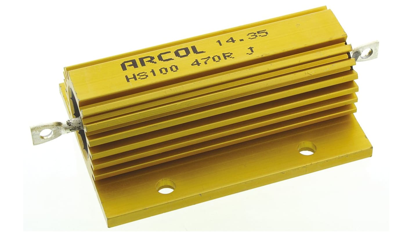 Arcol HS100 Wickel Lastwiderstand 470Ω ±5% / 100W, Alu Gehäuse Axialanschluss