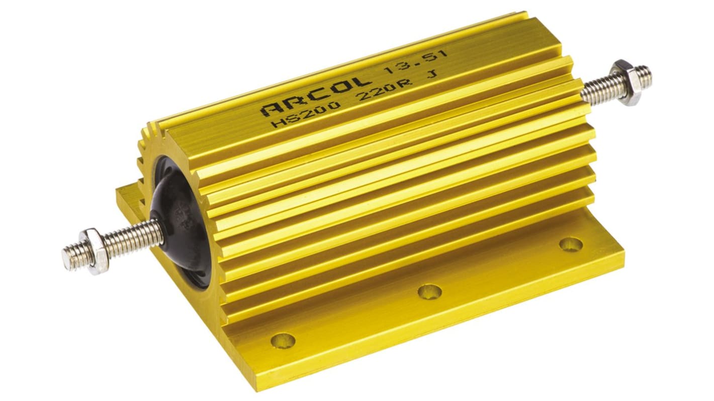 Arcol HS200 Wickel Lastwiderstand 220Ω ±5% / 200W, Alu Gehäuse Axialanschluss