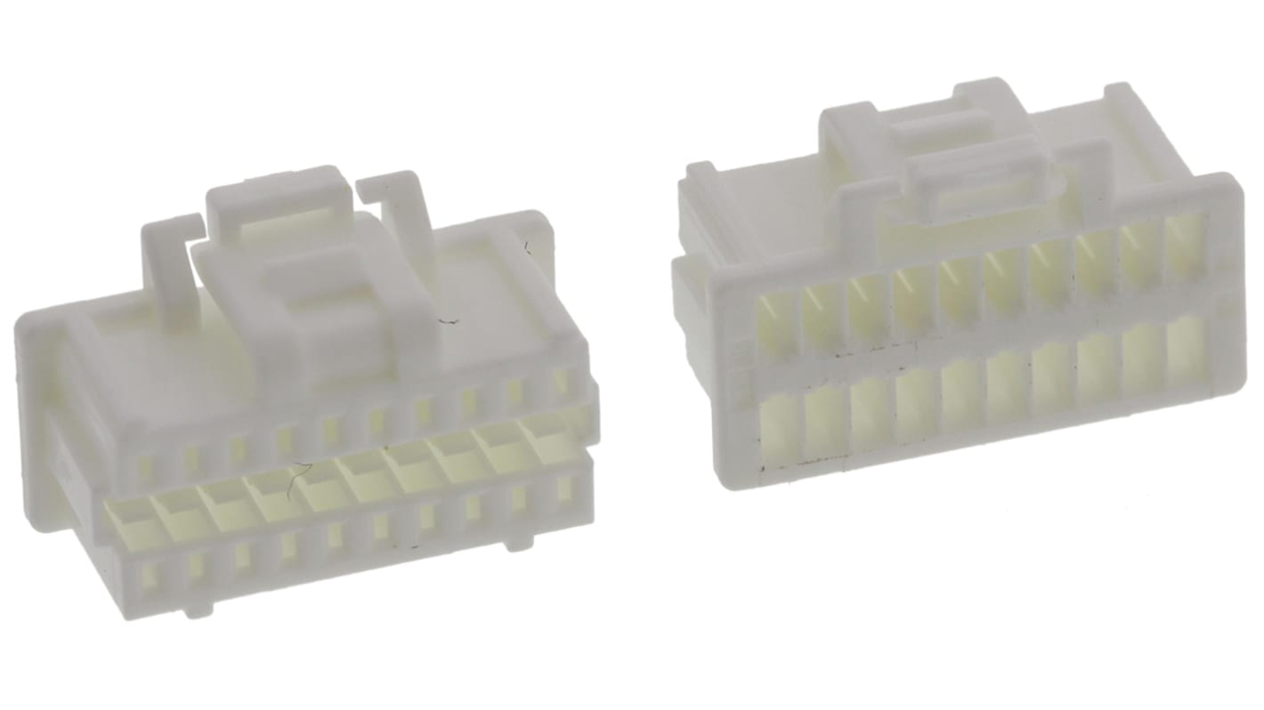 Carcasa de conector Molex 501189-2010, Serie Pico-Clasp, paso: 1mm, 20 contactos, 2 filas, Recto, Hembra, Montaje de