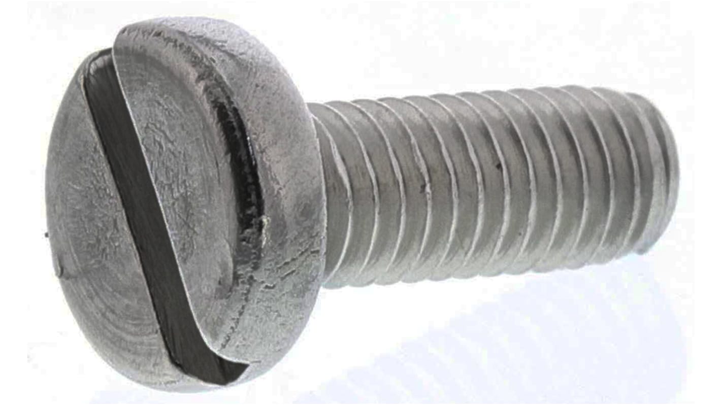 RS PRO Slot Pan A4 316 Stainless Steel Machine Screws DIN 85, M3x8mm