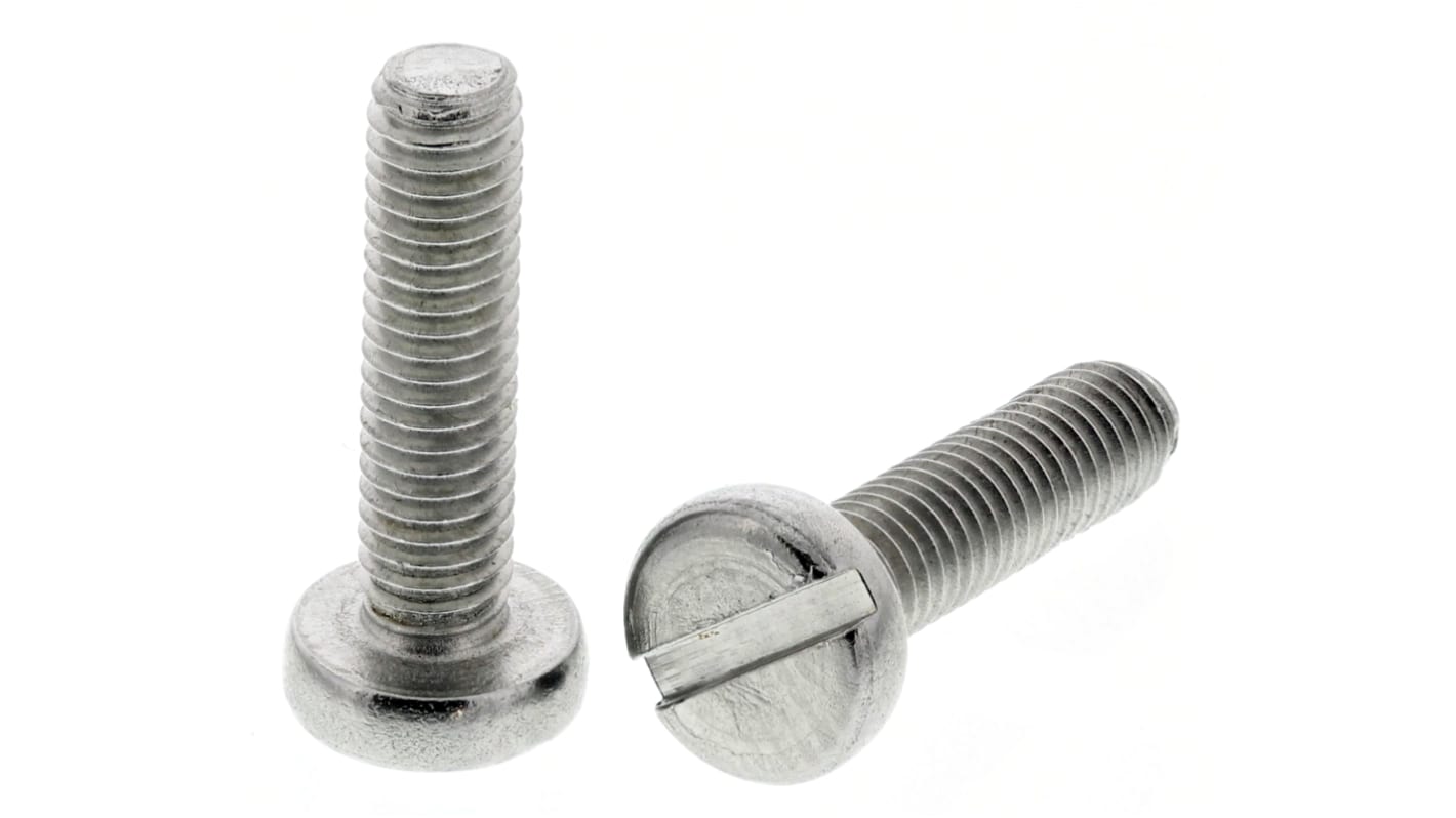 RS PRO Linsenkopf Schlitz Schrauben A4 , M3 x 12mm Edelstahl