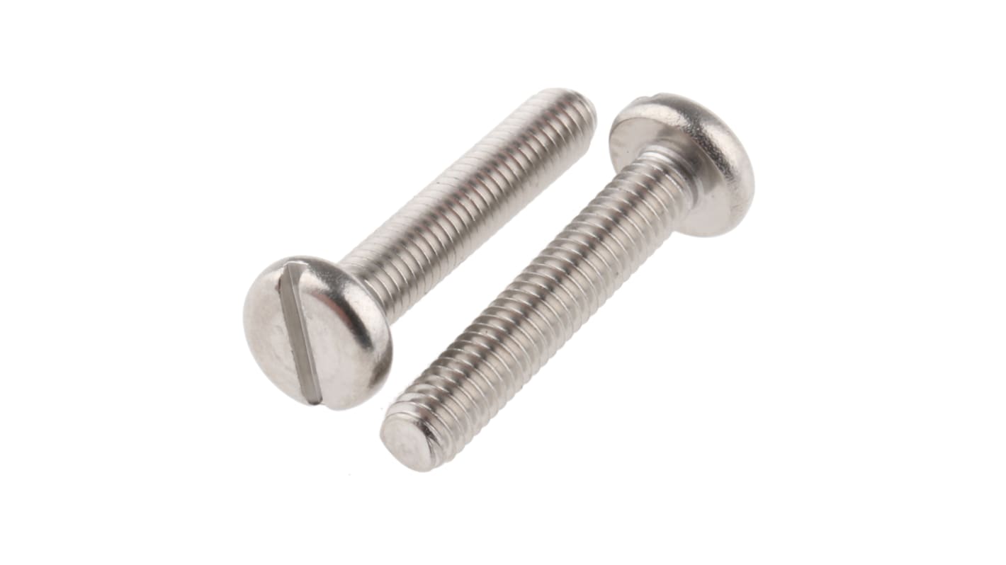 RS PRO Linsenkopf Schlitz Schrauben A4, M3 x 16mm Edelstahl