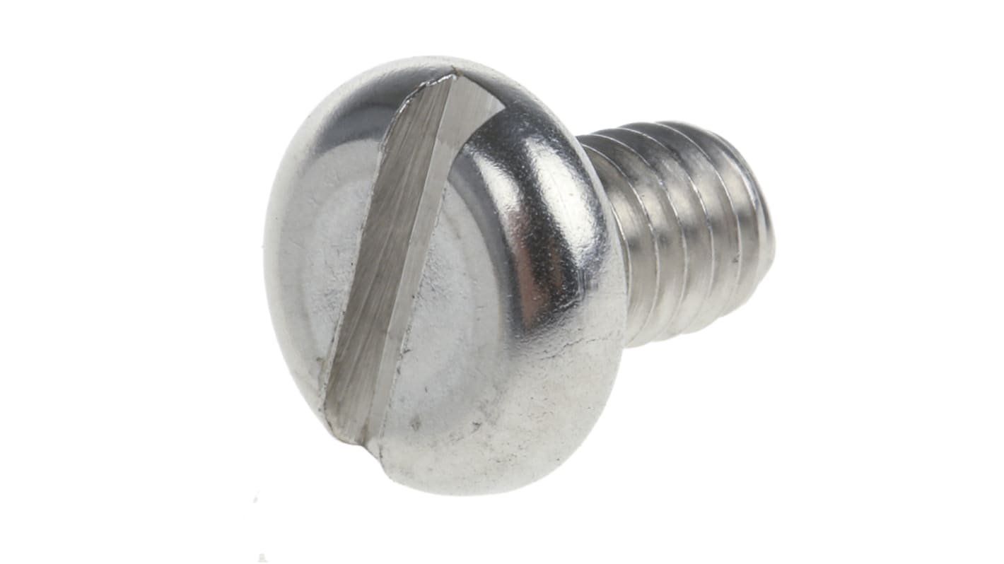 RS PRO Linsenkopf Schlitz Schrauben A4 , M4 x 6mm Edelstahl