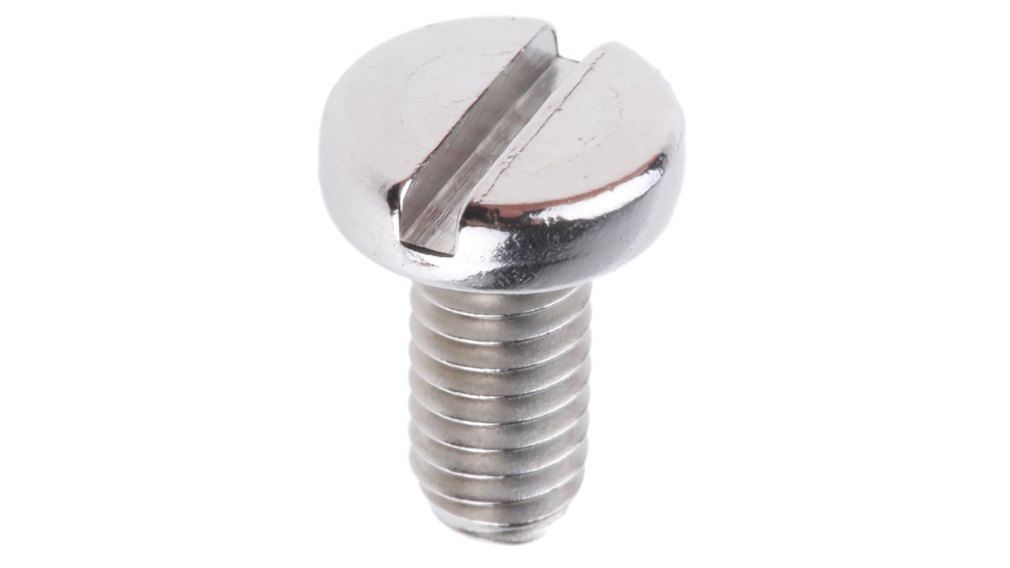 RS PRO Slot Pan A4 316 Stainless Steel Machine Screws DIN 85, M4x8mm