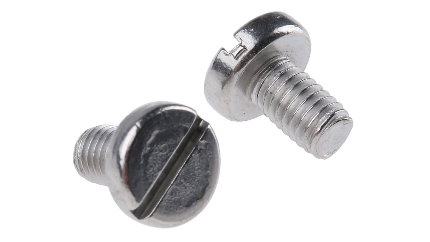 RS PRO Slot Pan A4 316 Stainless Steel Machine Screws DIN 85, M5x8mm
