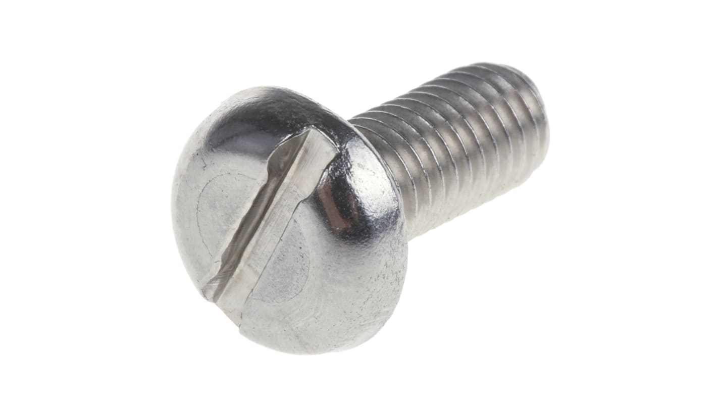 RS PRO Slot Pan A4 316 Stainless Steel Machine Screws DIN 85, M5x12mm
