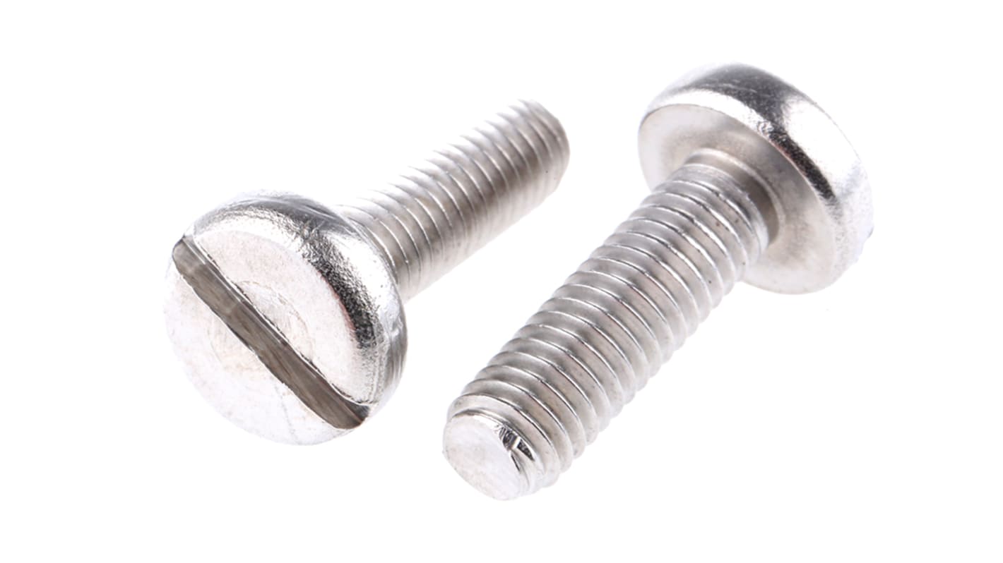 RS PRO Slot Pan A4 316 Stainless Steel Machine Screws DIN 85, M5x16mm