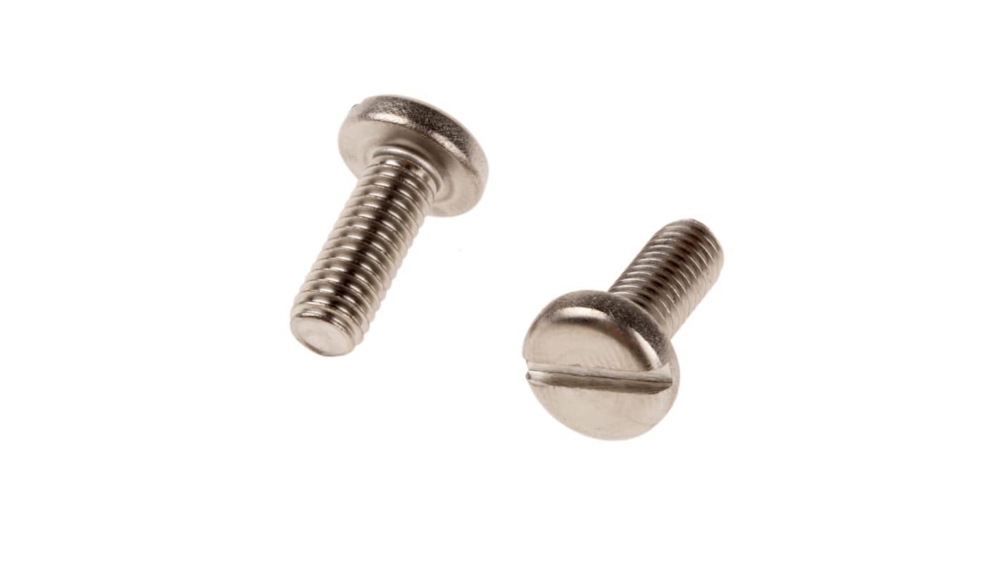 RS PRO Linsenkopf Schlitz Schrauben A4, M6 x 16mm Edelstahl