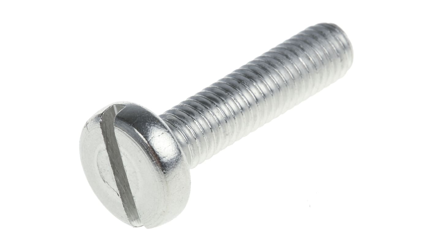 RS PRO Slot Pan A4 316 Stainless Steel Machine Screws DIN 85, M6x25mm