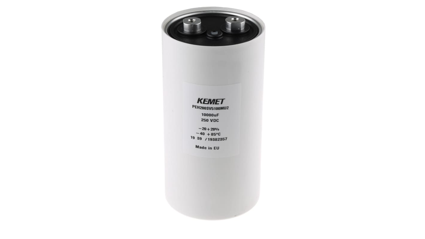 KEMET 10000μF Aluminium Electrolytic Capacitor 250V dc, Screw Terminal - PEH200SV5100MU2