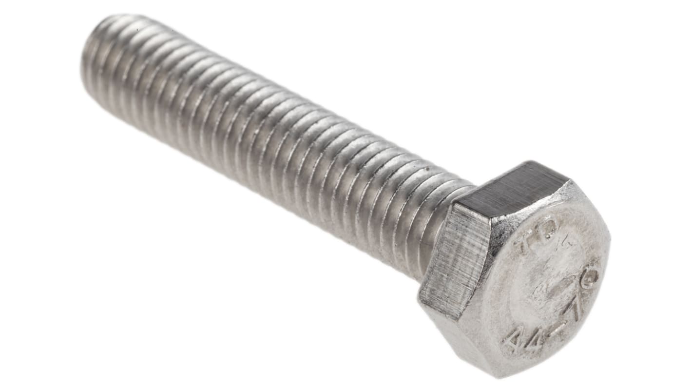 RS PRO Stainless Steel Hex, Hex Bolt, M8 x 40mm