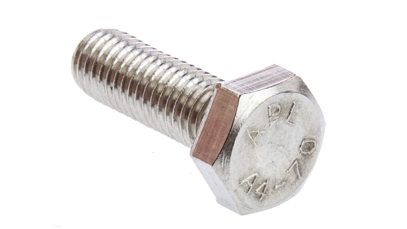 Plain Stainless Steel Hex, Hex Bolt, M10 x 30mm