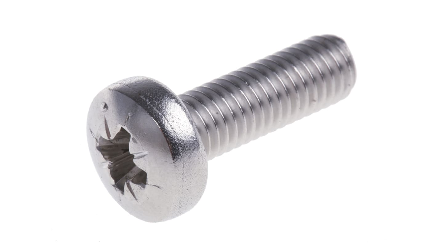 RS PRO Pozidriv Pan A4 316 Stainless Steel Machine Screws DIN 7985, M5x16mm