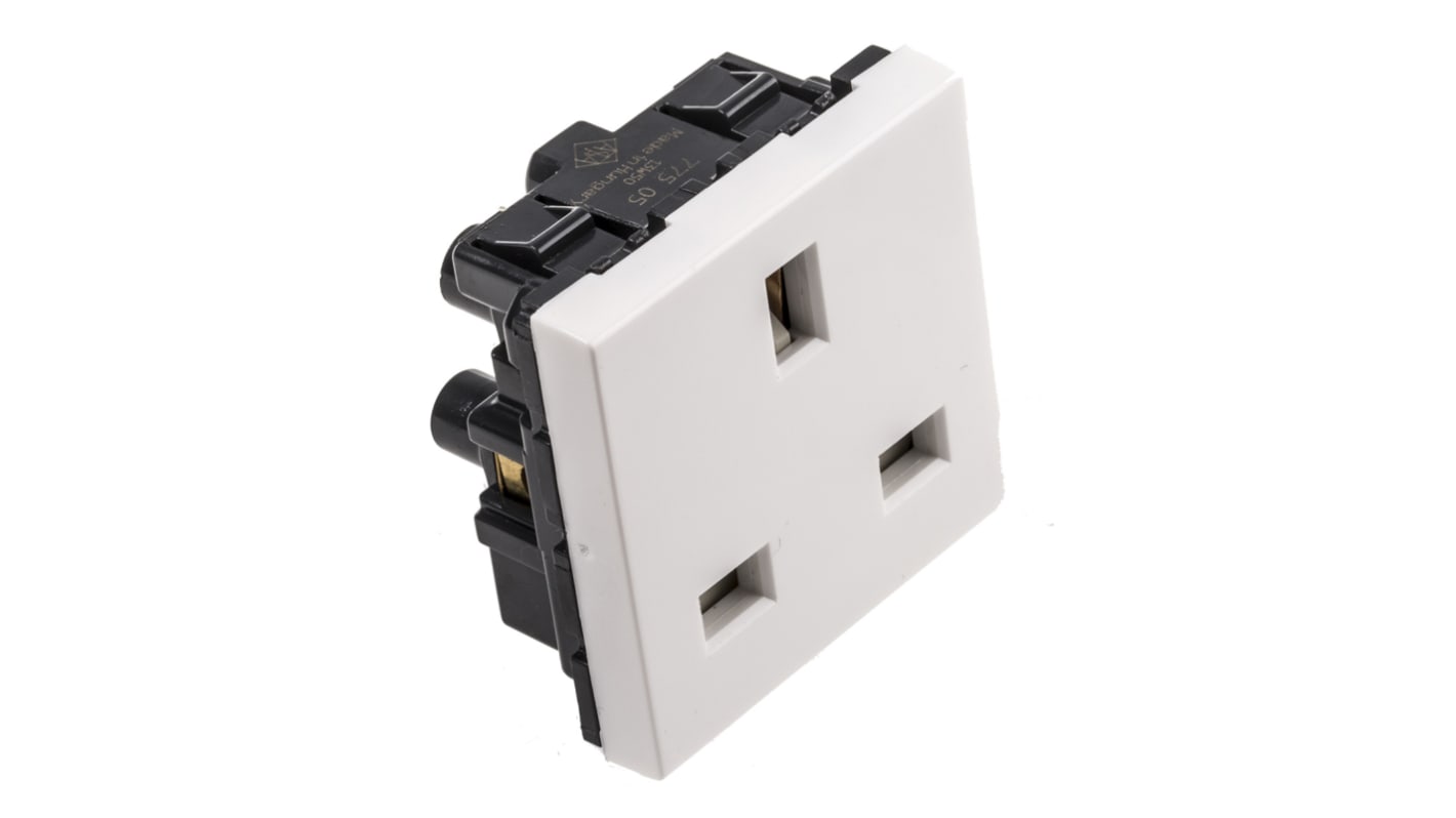 Presa elettrica, Legrand 0 775 05, 13A, 1 modulo, IP41, presa Tipo G - inglese in Policarbonato, Bianco In interni,