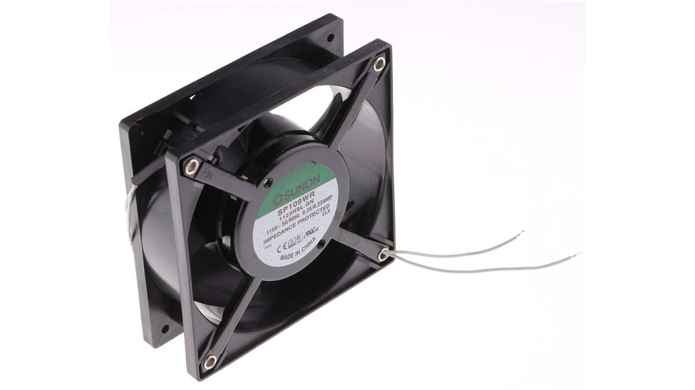 Sunon axiális ventilátor, 115 V AC, 120 x 120 x 38mm, 144.4m³/h, 2900rpm