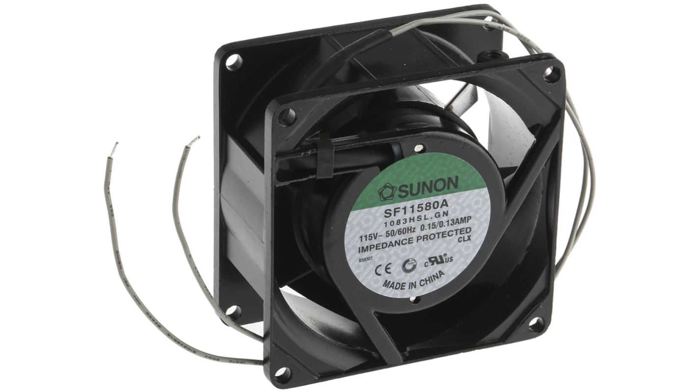 Ventilador Axial Sunon SF de 80 x 80 x 38mm, 115 V ac, 12W, 2750rpm, caudal 39.1m³/h, 35dB