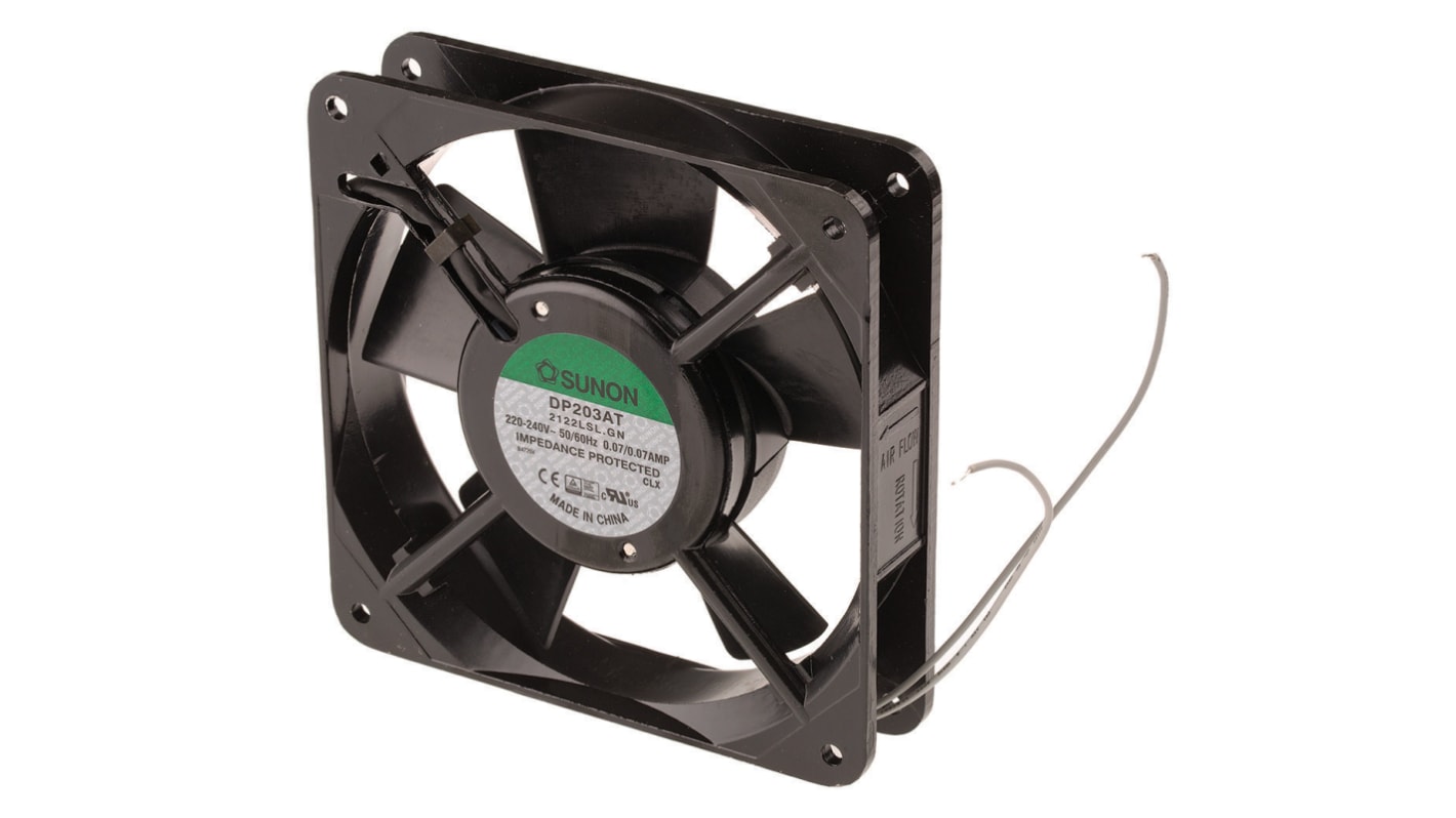 Ventilateur axial DP Sunon 230 V c.a., 78.2m³/h, 120 x 120 x 25mm, 13W