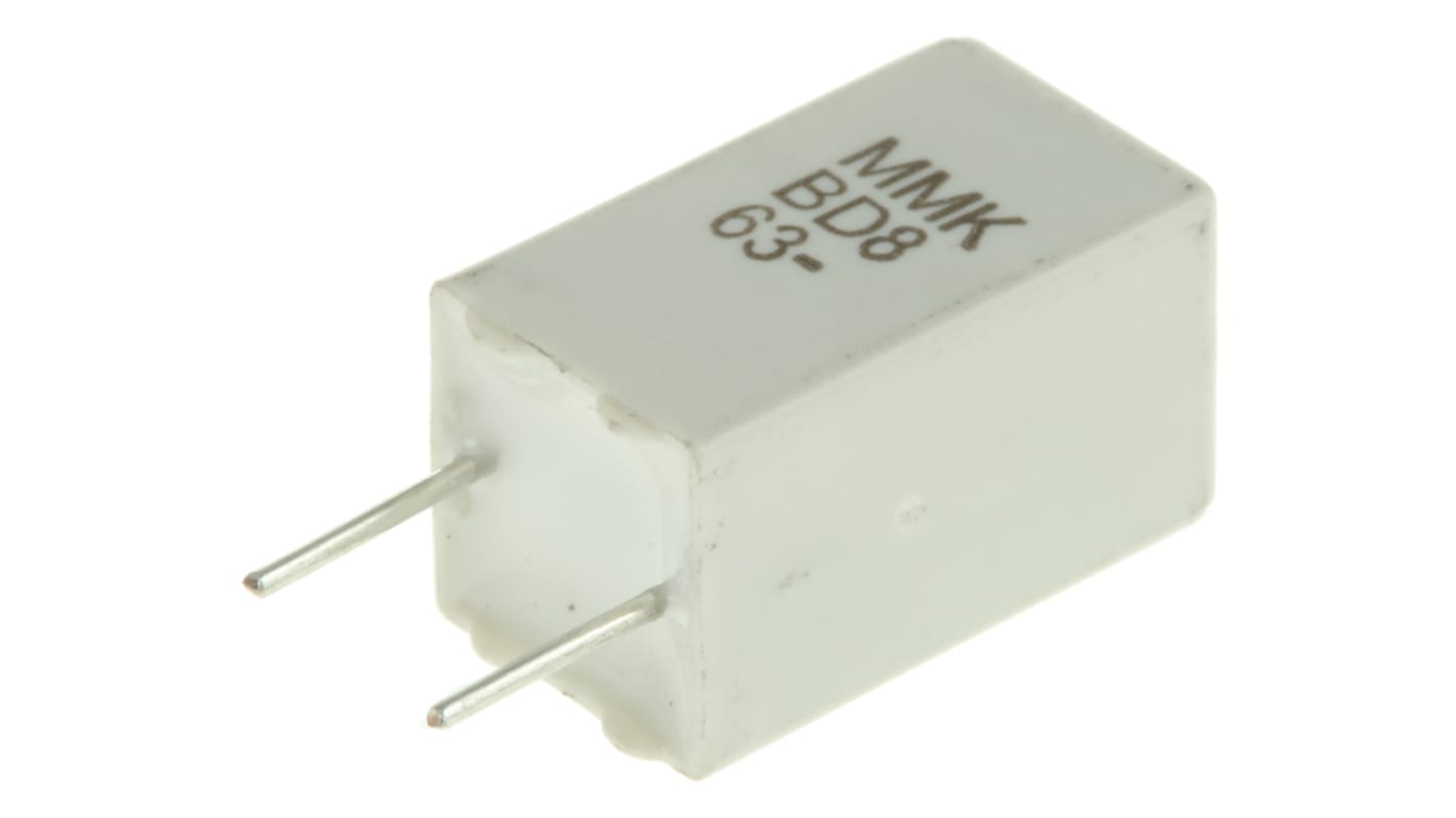 KEMET MMK Polyester Film Capacitor, 40 V ac, 63 V dc, ±10%, 2.2μF, Through Hole