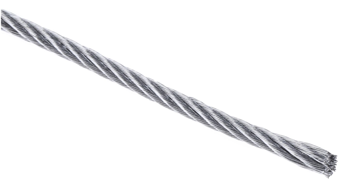 RS PRO Galvanised Metal Wire Rope, 75m RS
