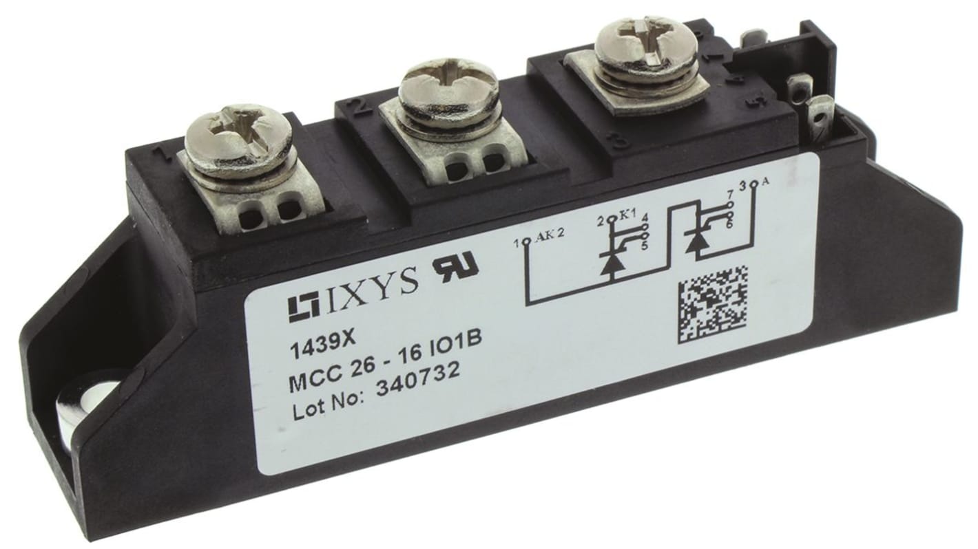 IXYS デュアルサイリスタモジュール, SCRモジュール, 32A, 1600V, MCC26-16IO1B