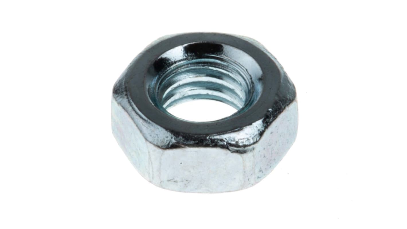 Tuerca hexagonal M4 RS PRO de acero Galvanizado brillante, anch. 7mm