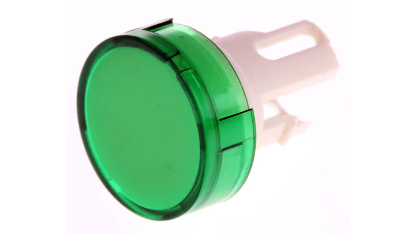 Krycí sklíčko tlačítka Kruhové, barva čočky: Zelená