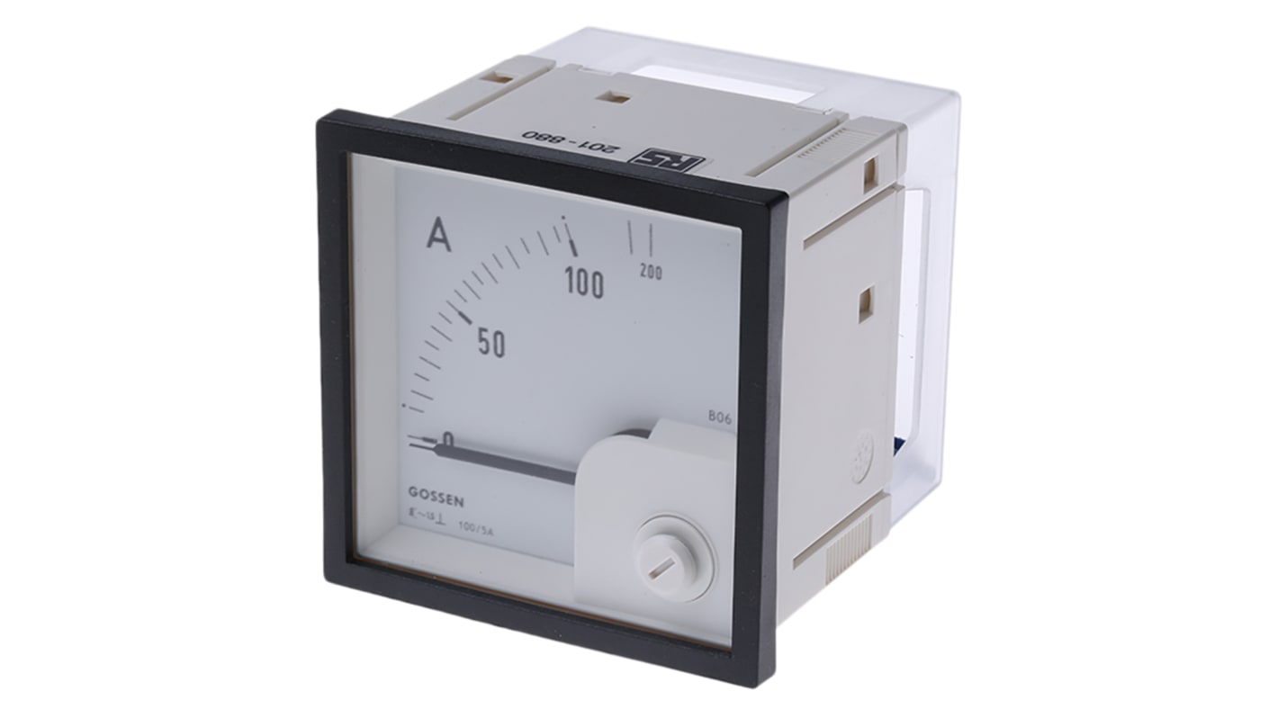 GILGEN Muller & Weigert Analogue Panel Ammeter 200A AC, 72mm x 72mm Moving Iron