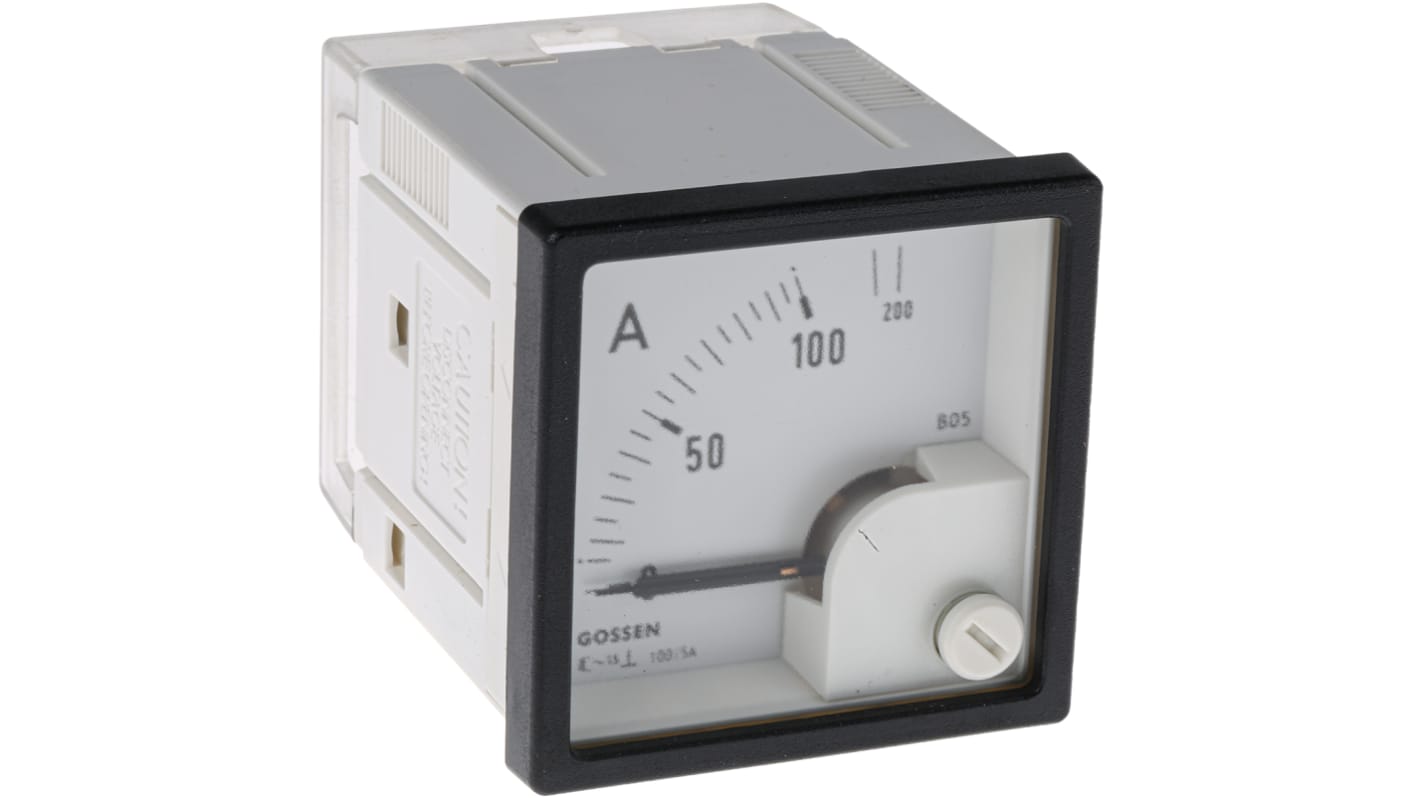 GILGEN Muller & Weigert Analogue Panel Ammeter 200A AC, 45mm x 45mm Moving Iron