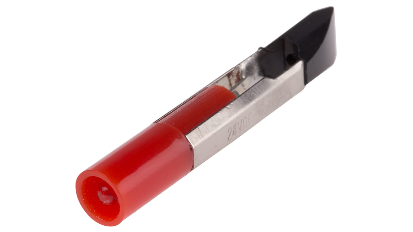 RS PRO LED Signalleuchte Rot, 24V ac/dc / 250mcd, Ø 6.8mm x 45mm, Telefonlampen-Sockel