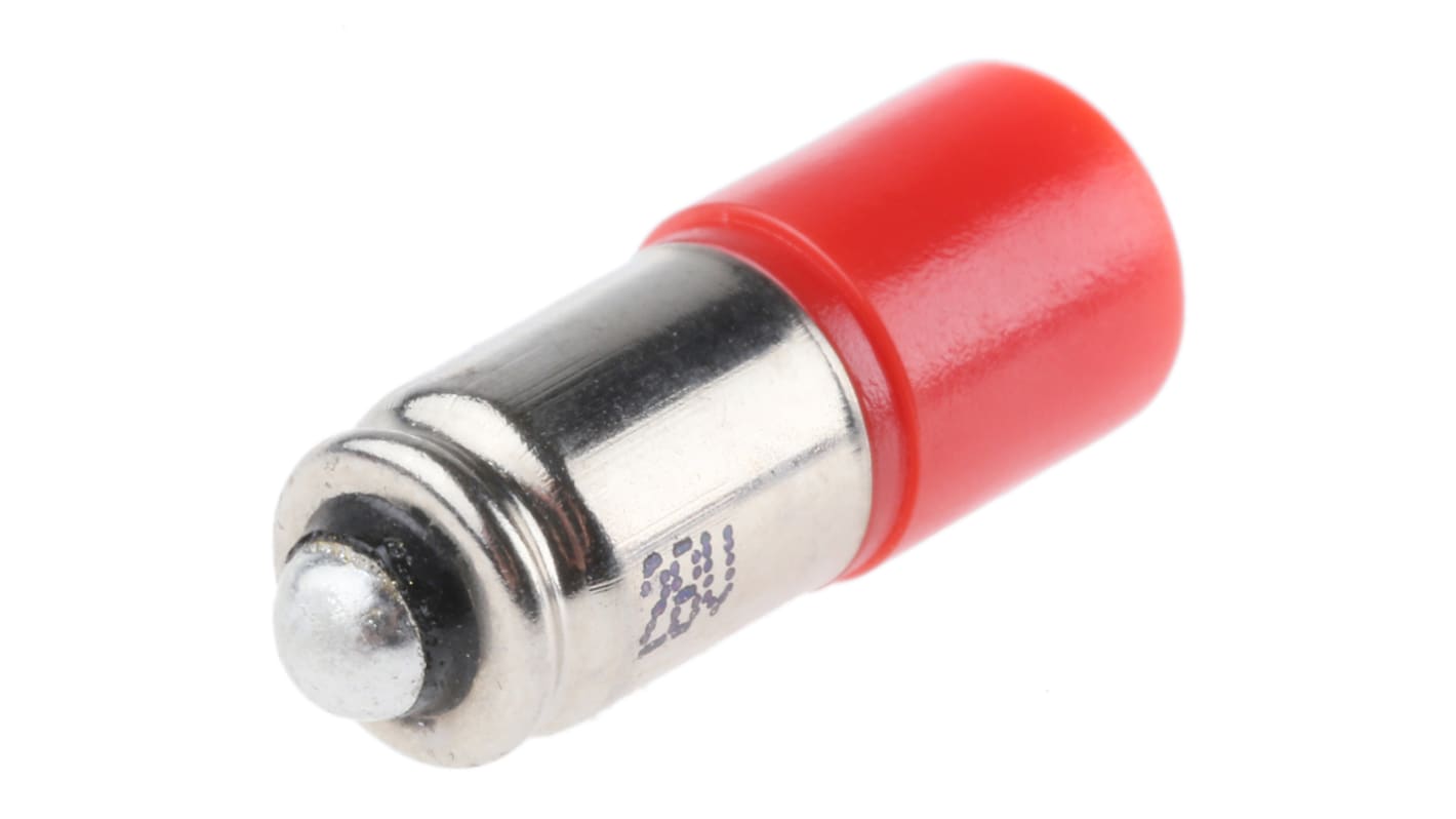 Bombilla para piloto luminoso LED RS PRO Rojo, λ 630nm, 28V ac/dc / 14mA, 1750mcd, 30 °, casquillo bayoneta, Ø 6mm