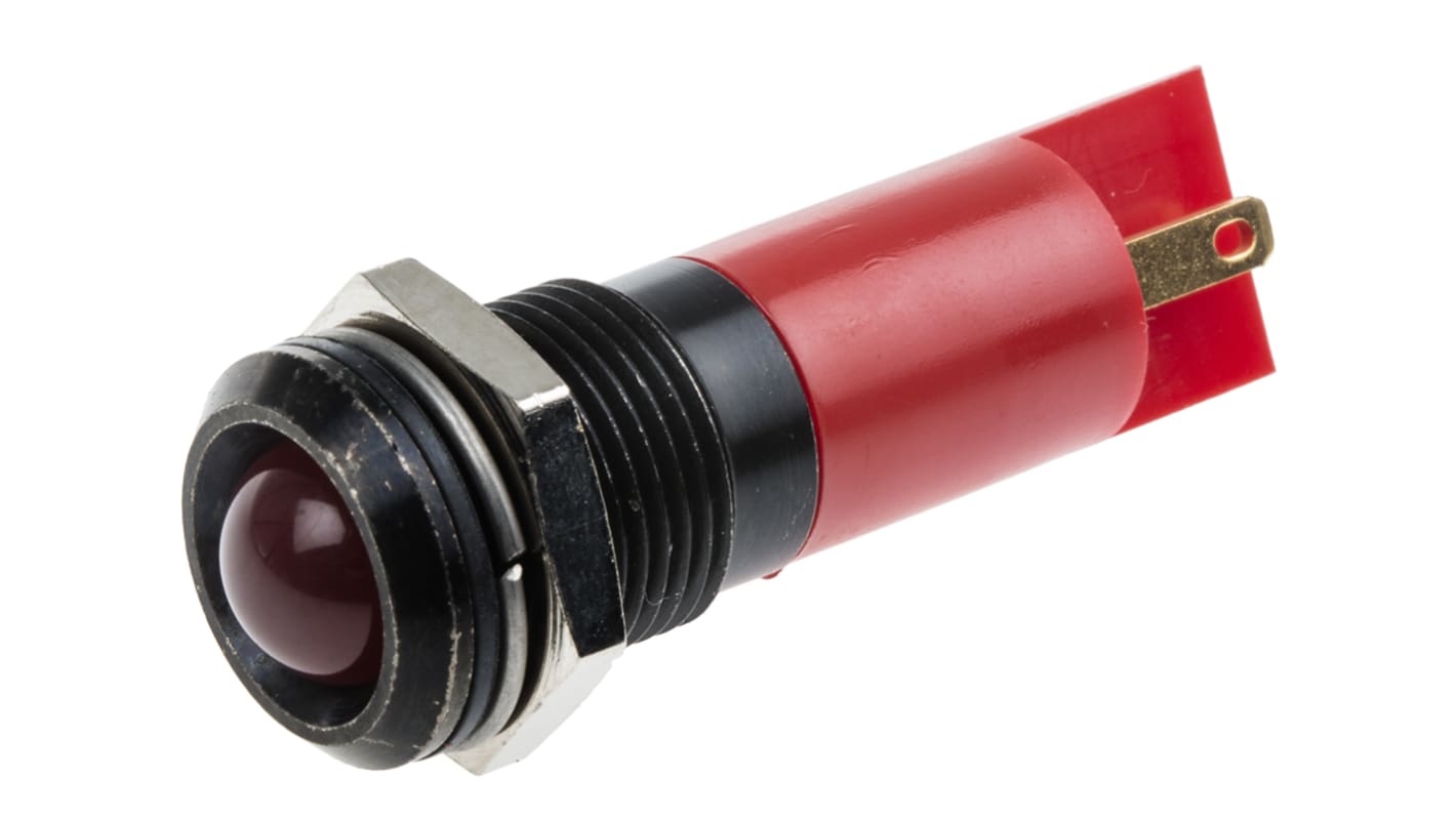 RS PRO Red Panel Mount Indicator, 16mm Mounting Hole Size, Solder Tab Termination