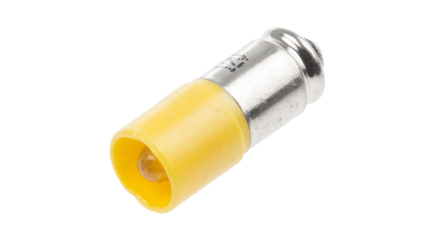 RS PRO Yellow LED Indicator Lamp, 12V ac/dc, Midget Groove Base, 6mm Diameter, 630mcd