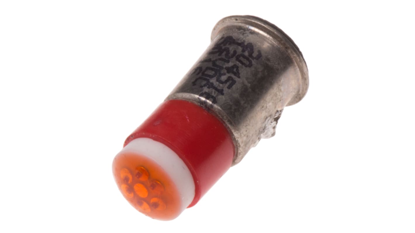 Bombilla para piloto luminoso LED RS PRO Rojo, λ 635nm, 12V dc / 30mA, 40mcd, 180°, casquillo bayoneta, Ø 6mm