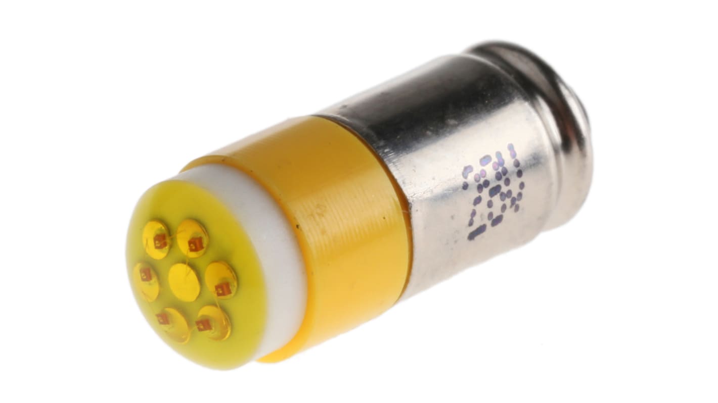 RS PRO Yellow LED Indicator Lamp, 28V dc, Midget Groove Base, 6mm Diameter, 45mcd