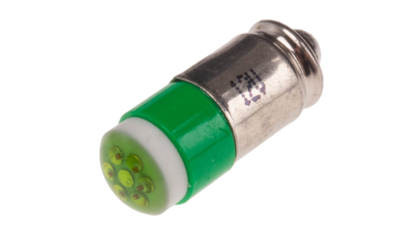RS PRO Green LED Indicator Lamp, 12V dc, Midget Groove Base, 6mm Diameter, 35mcd