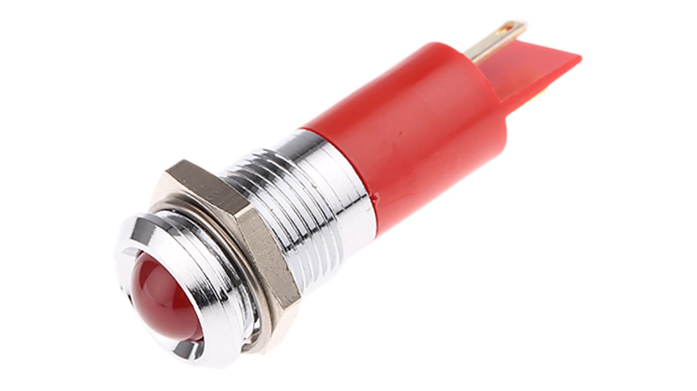 Indicatore da pannello RS PRO Rosso  a LED, 48 → 65V cc, Sporgente, foro da 14mm