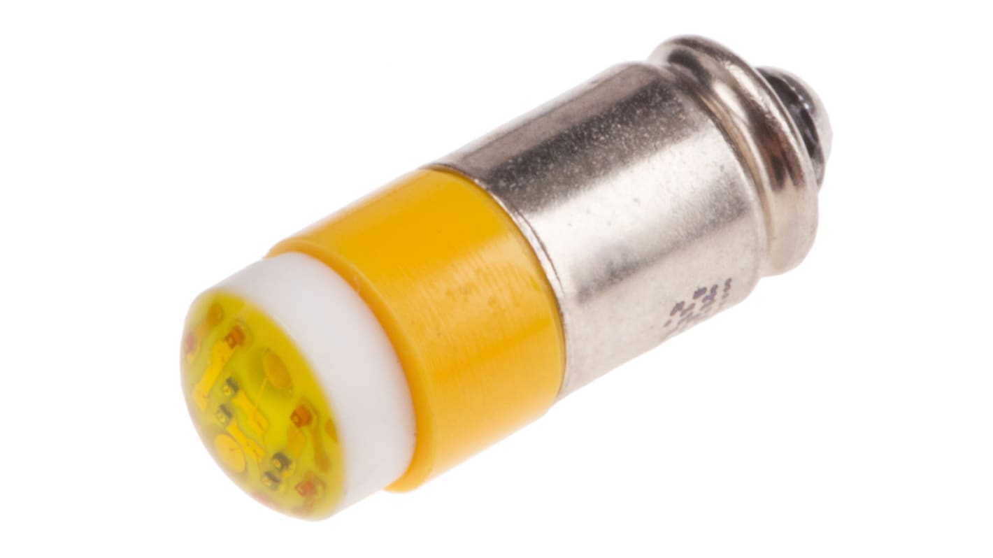 Lampada per indicatori RS PRO, lunga 15.25mm, Ø 6mm, 28V ca/cc, luce color Giallo, 45mcd, Multichip da 100000h con