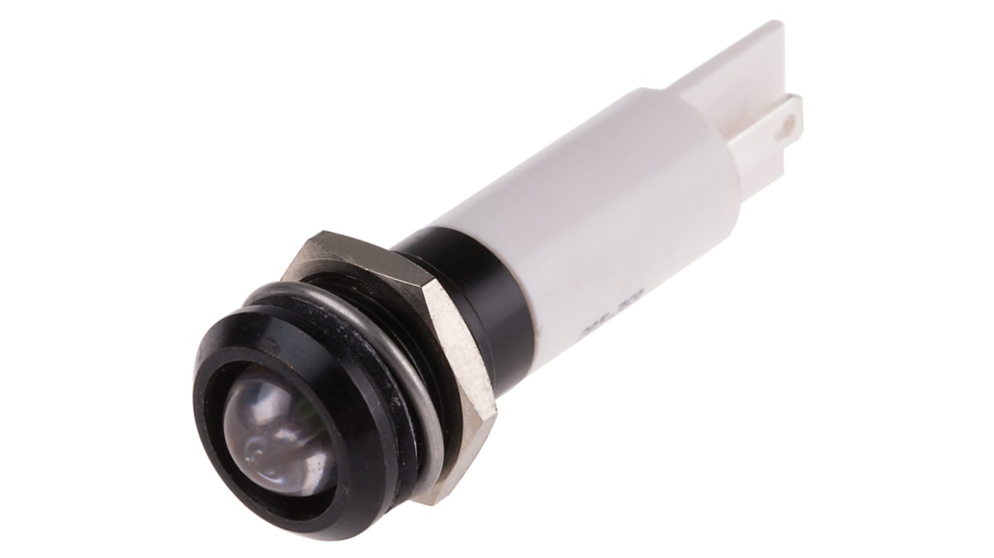 Indicatore da pannello RS PRO Bianco  a LED, IP67, Sporgente, foro da 12mm