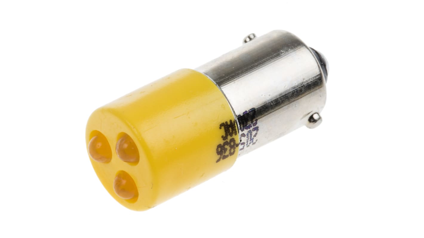 Indicador LED RS PRO, Amarillo, lente prominente, Ø montaje 25 x 10mm, 230V ac, 3mA, 135 x 3mcd