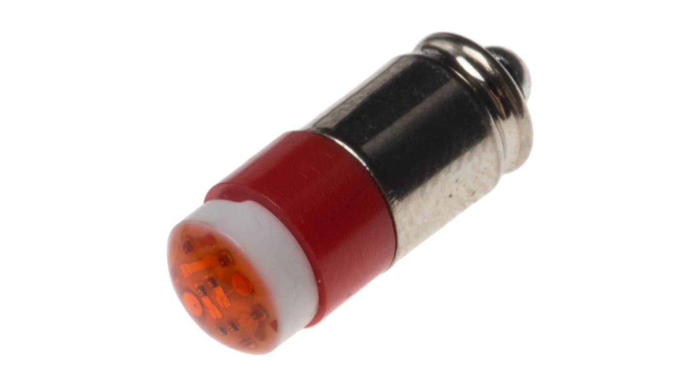 Bombilla para piloto luminoso LED RS PRO Rojo, λ 630nm, 28V ac/dc / 14mA, 40mcd, 180°, casquillo bayoneta, Ø 6mm