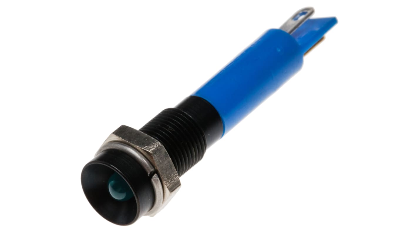 RS PRO LED Schalttafel-Anzeigelampe Blau 12V dc, Montage-Ø 6mm, Lötanschluss