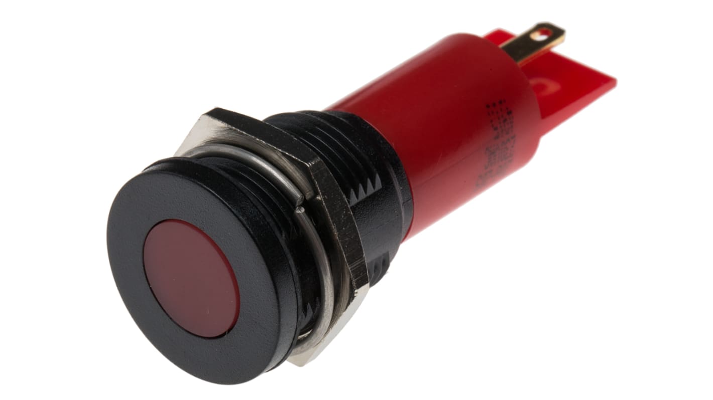 Indicatore da pannello RS PRO Rosso  a LED, 230V ca, IP67, A filo, foro da 16mm