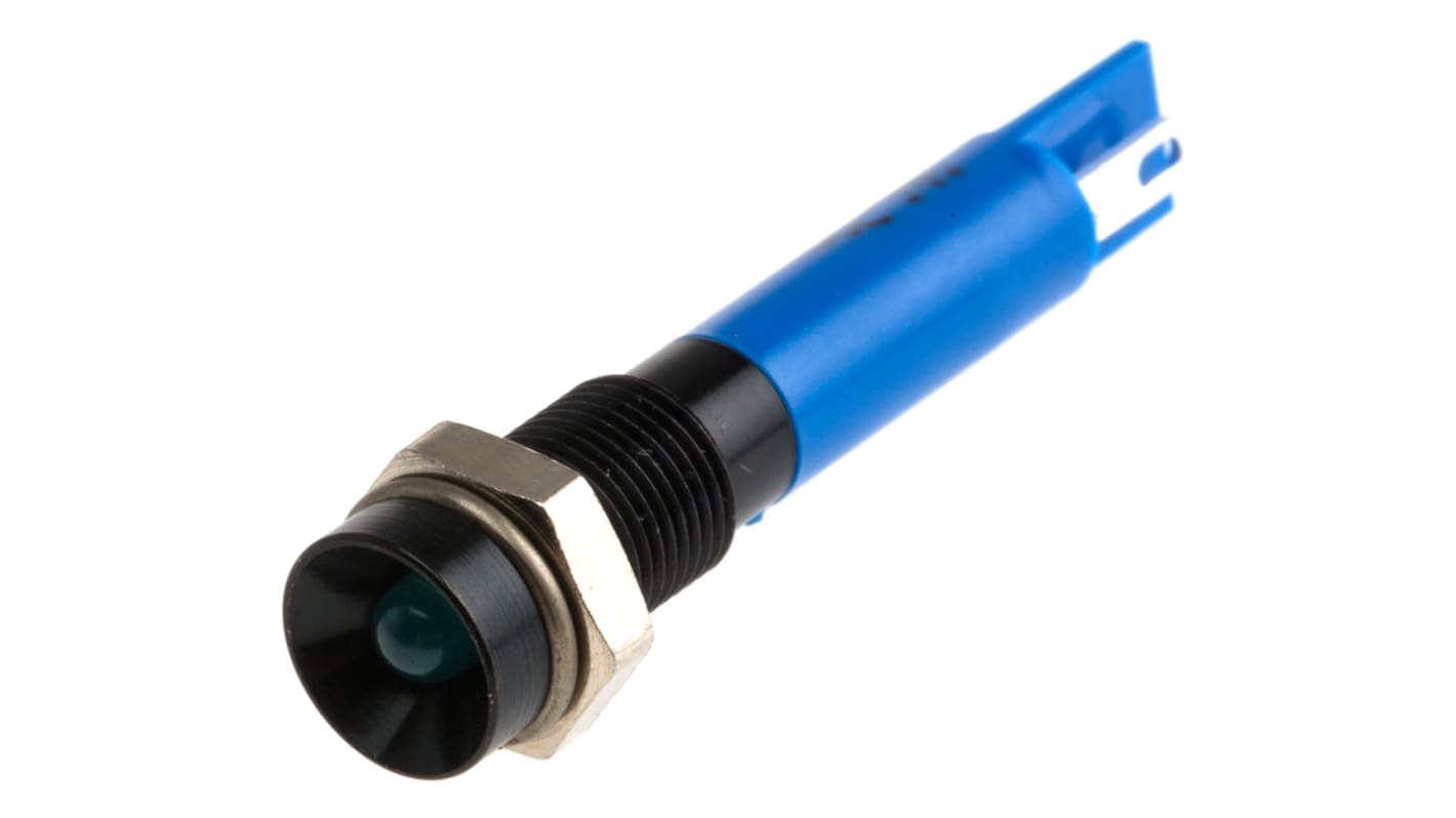 RS PRO Blue Panel Mount Indicator, 24V dc, 6mm Mounting Hole Size, Solder Tab Termination