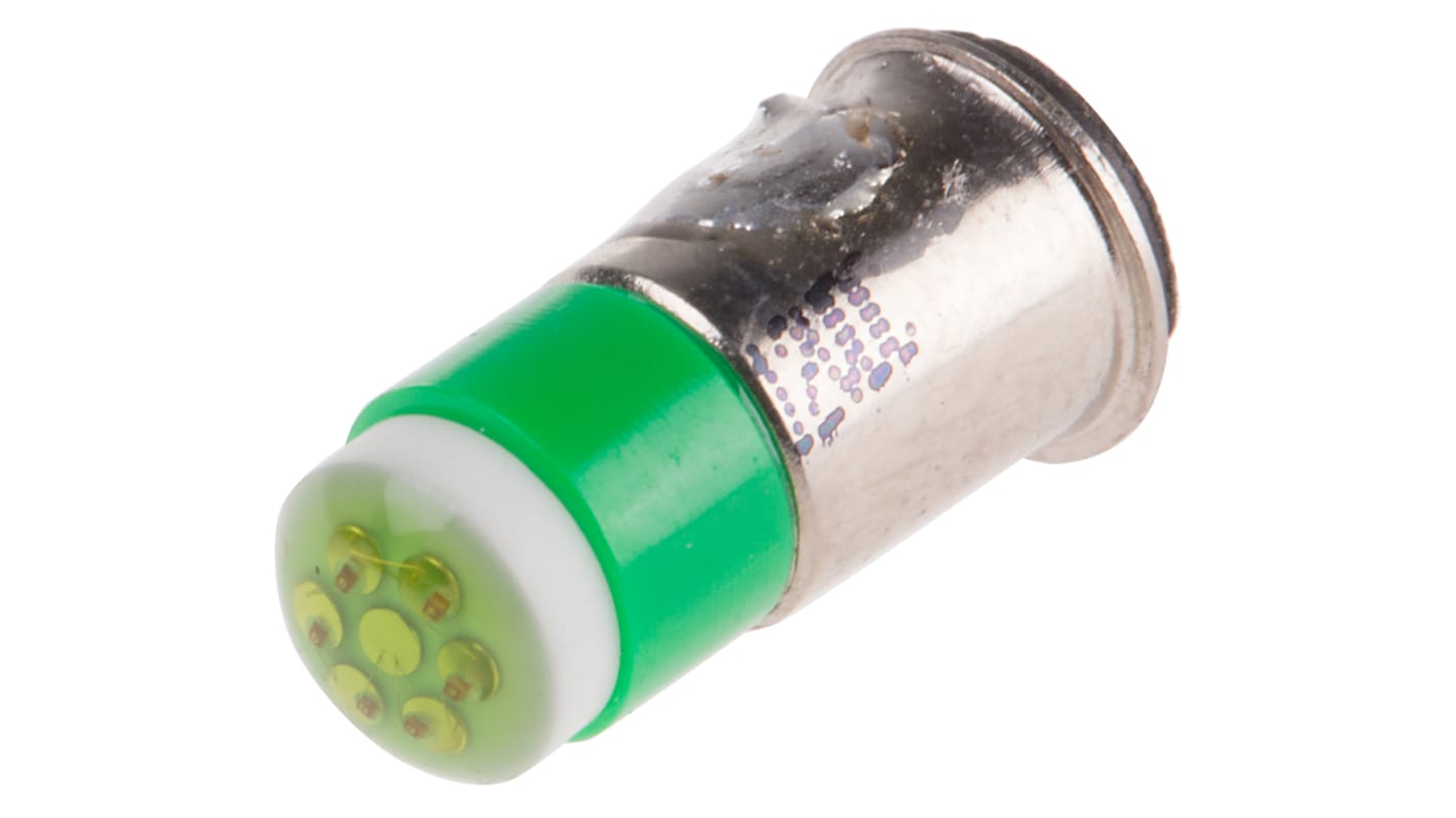 RS PRO Green LED Indicator Lamp, 12V dc, Midget Flange Base, 6mm Diameter, 35mcd