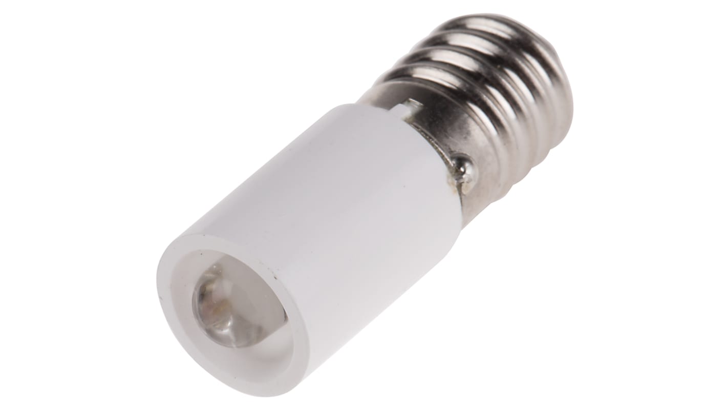 RS PRO White LED Indicator Lamp, 12V ac/dc, E10 Base, 10mm Diameter, 2070mcd
