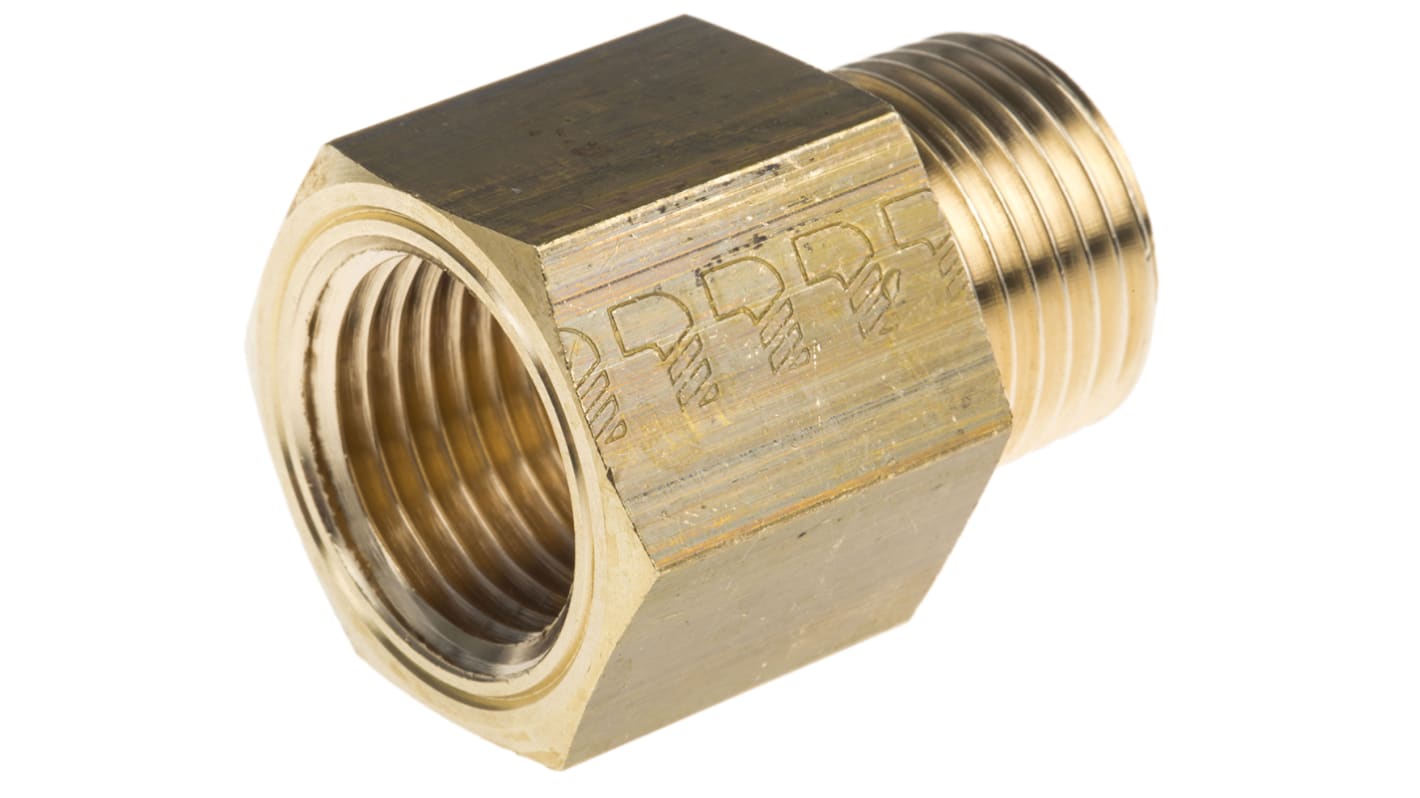 Legris Series Straight Threaded Adaptor, R 1/2 Male to NPT 1/2 Female, Threaded Connection Style